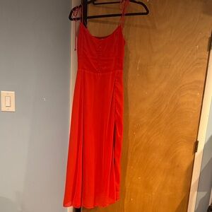 Abercrombie & Fitch Vibrant Red Midi Dress